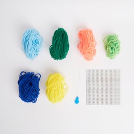 RHS Royal Horticultural Society Mini Cross Stitch Kit Leaves Patterns, for Kids, Beginners Stitching Crafts, Cross-Stitch, Accessories Includes Yarn, Canvas, Needle and Threads