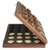 OUMODA Walnut 15" Magnetic Checkers Board Game Set - Folding