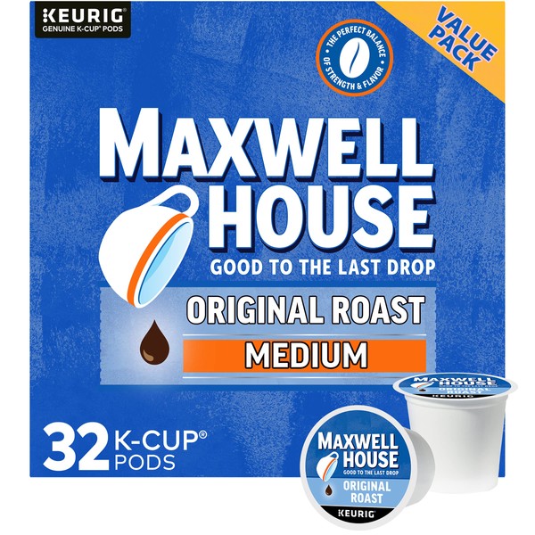 Maxwell House Original Roast Medium Roast K-Cup Coffee Pods (32 ct Box)