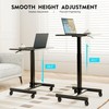 BONTEC Gas Spring Mobile Stand Up Desk, Rolling Standing Desk,