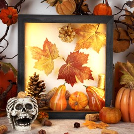 simpdecor LED Shadow Box Frame 28x30cm Wine Cork Holder Display Case with Lights Memory Box for Keepsakes Memorabilia Awards Bouquet Photos Black