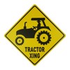 BTHUKO New Metal Tin Sign Tractor Xing Caution Crossing Sign,