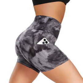 Pantalones cortos de motociclista para mujer con bolsillos, 3 pulgadas, 5 pulgadas, 8 pulgadas, de cintura alta, con control de abdomen suave, pantalones cortos de entrenamiento para yoga, atletismo,