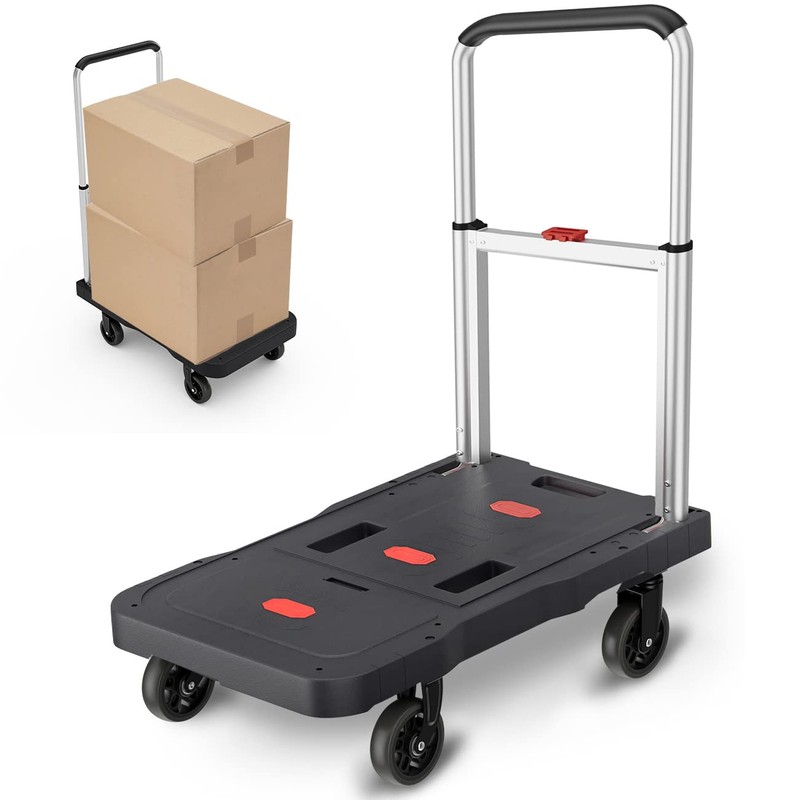 Platform Truck Foldable Push Cart Dolly 330lb Weight Capacity, Adjustable