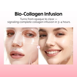 ZealSea Bio Collagen Wrapping Hydrogel Face Mask, Overnight Jelly Gel Sheet Mask for Glass Skin, Deep Hydration, Pore Care, Elasticity Improvement, Firming, Advanced Facial Skincare Solution, 4 Pack