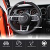 Black Side Perforated Leather Red Marker Steering Wheel Protector Cover