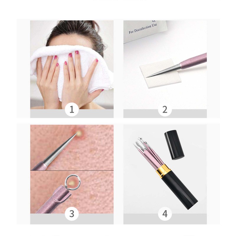10pcs Pimples Needles Carbon Steel Portable Blackheads Removal Multifunctional Face