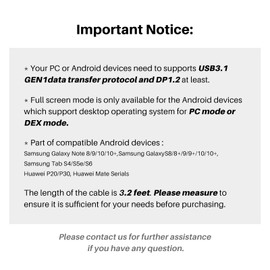 HUION Full-Featured USB-C to USB-C Cable Support USB3.1 GEN2 DP Signal for Graphic Drawing Tablet with Screen Kamvas 12/13/16(2021)/22/24/22 Plus/24 Plus, 3.2ft