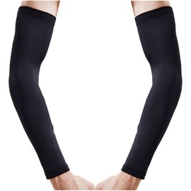 RONGUI Long Arm Cover, Arm Cover, Arm Sleeve, Supporter, UV Protection, Anti-Slip, UV Protection, For Men and Women, For Tattoo Tattoos, Black