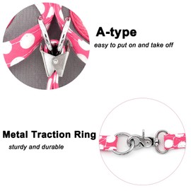 SMALLLEE_LUCKY_STORE New Soft Mesh Nylon Vest Polka Dot Pet Cat Small Medium Dog Harness Dog Leash Set Leads Pink L