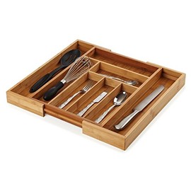 Heim Concept Drawer Organizer Bamboo Cutlery Tray Silverware Organizer/Utensil Holder, Drawer Dividers Organizer for Silverware, Flatware, Knives in Kitchen