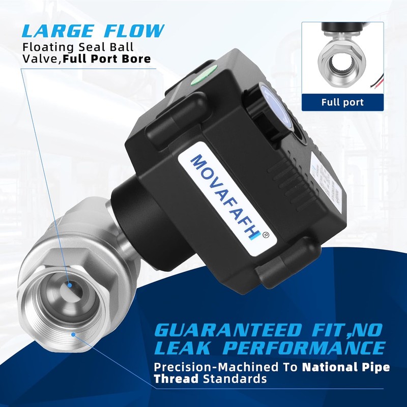 3/4" Motorized Ball Valve with Function - 9-24V DC Electric