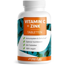 Vitamin C + Zinc - 365 Tablets - 500 mg Buffered Vitamin C + 15 mg Zinc from Bioavailable Zinc Bisglycinate