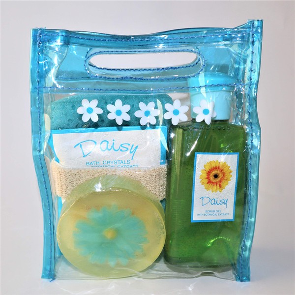 Bath Gift Set | Glycerin bar soap, Hand sponge, Bath fizzer and Bubbles, Perfect for Bubble & Spa Bath. for Kids, Gifts idea for Her/Him, Boys, Girls, Babies, Daisy gift set