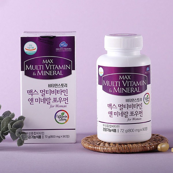 Reference Eun Market [The Any Mall] Vitamin Story Women&#39;s Multivitamin 90 Tablets Women&#39;s Comprehensive Nutrient Folic Acid Niacin Biotin Pantothenic Acid Selenium 20&#39;s Comprehensive, 1 pc. / 참조은마켓 [디애니몰] 비타민스토리 여성 종합비타민 90정 여성 종합영양제 엽산 나이아신 비오틴 판토텐산 셀렌 20대종합비, 1개