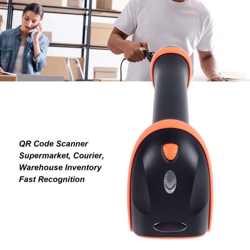 QR Code Scanner Wireless Hand Held Scanner Supermarket Courier Warehouse