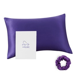 ALASKA BEAR Silk Pillowcase 100 Percent Mulberry Silk, Standard (1, Vibrant Purple)