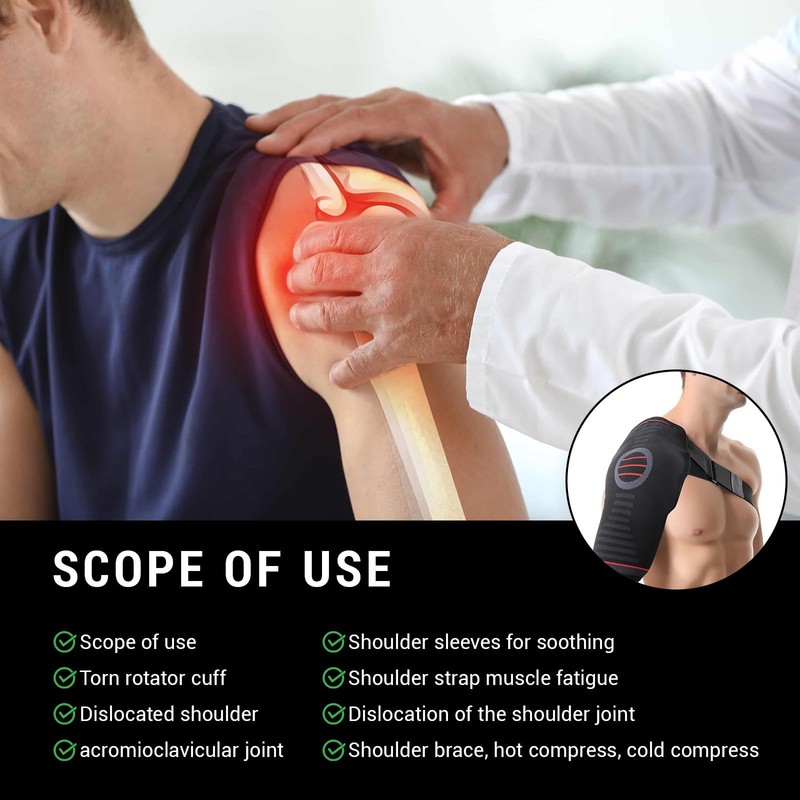 Asheyyaa Rotator Cuff Shoulder Support for Women Men, Adjustable Shoulder