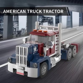 SymGrpu City American Truck Building Blocks Set, 268 PCS Truck Building Bricks Building and Display, STEM Collectible Vehicles Model Toy for Adults Teens