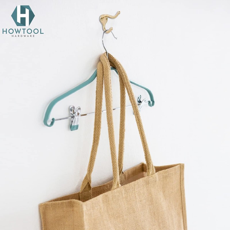 Coat Hat Hook Antique Design with Screws Brass Plated, 5