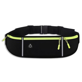 MOAZIFI Laufgürtel Handy - Leichter Sportgürtel Mit Handytasche Für Damen & Herren, Nicht Rutschende Bauchtasche Für Fitness, Laufsport, Radfahren, Outdoor, Schwarz