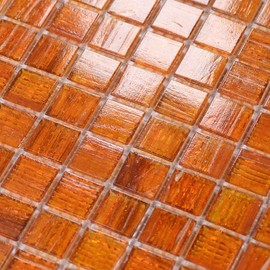 smafusion 11.5sqft Orange Mosaic Floor and Wall Tile for Bathroom, Kitchen Backsplash, Swimming Pool, Shower, Accent Wall, Outdoor, Hotels (10pcs, Orange)