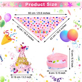 Weewooday Weewooday 4 Pieces Dog Birthday Outfits Dog Girl Bandana with Hat and Dress Girl Set, Puppy 1st Birthday Party Supplies, Cute Pink Cat Kitten Pet Tutu Skirt Costume Decoration for Small Medium Animal