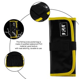 Tbest Bolsa de Señuelo de Pesca, Almacenamiento de Contenedores de Pesca Impermeable Bolsa de Bolsillo de Señuelos PVC Bolsos Aparejos de Pesca Accesorios 31 x 22 cm al Aire Libre(Amarillo)