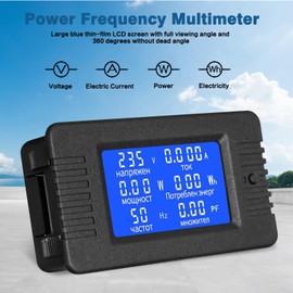 DEWIN 6 in 1 LCD Digital Ammeter Voltmeter Voltage Current Power Monitor Digital Multimeter PZEM-022 AC 80-260V 100A Energy Meter Monitor with Open CT