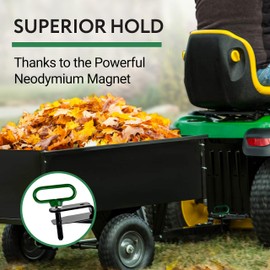 Mission Automotive Magnetic Hitch Pin - Strong Neodymium Magnet - One-Hand Quick Release Trailer Hitch Pin - Fits Most Lawn & Tow-Behind Attachments & Magnetic Cart Hook - 4x25 mm, Green Neodymium