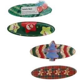 Cute Christmas Hair Clips, Kawaii Elk Santa Claus Santa Hat Snowflake Star Bell Hair Clips Cartoon Hair Clips for Hair Styling and Makeup Application (Purple)