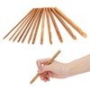 12Pcs Crochet Hook Cylindrical Carbonized Bamboo Needles Kit Sweater Knitting