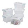 Sosody 6 L Plastic Clear Storage Bins, Small Clear Latch