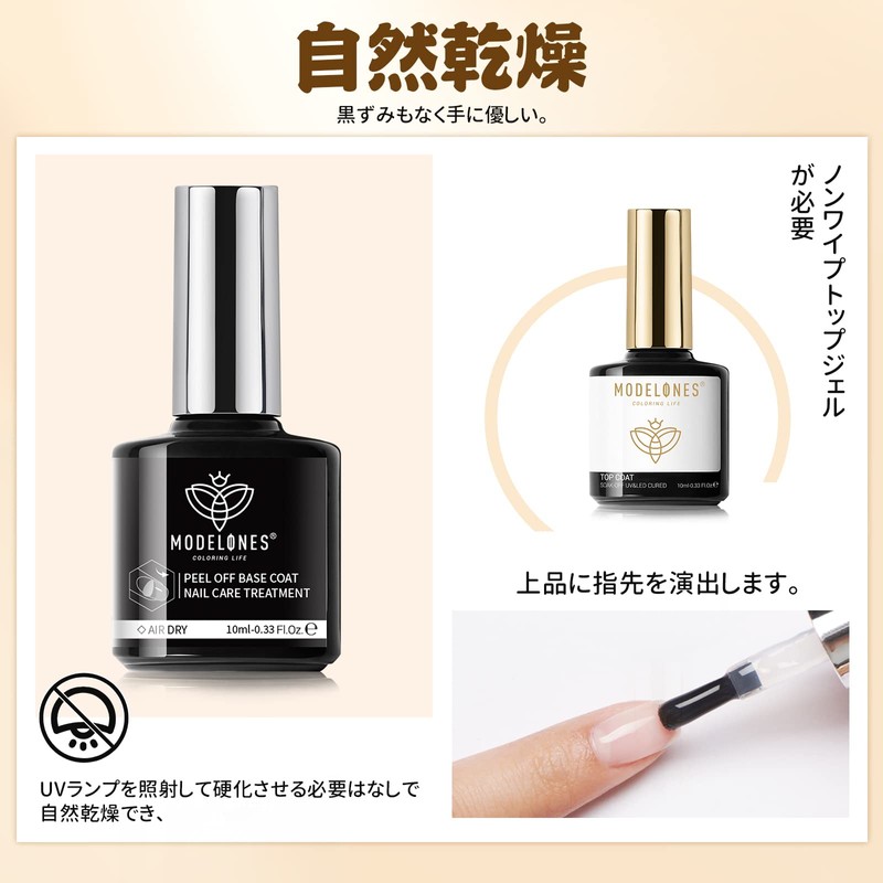 Modelones Gel Nail Peel Off Gel, Removable, Base Coat, 3.4