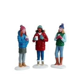 Lemax Hot Cocoa with Friends - Christmas Figurines Set - Friends enjoying hot cocoa - Christmas theme - Light