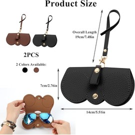 Dumhuts Pack of 2 Soft Leather Sunglasses Pouch - Portable Glasses Case - Storage of Glasses - Fine Accessory for Women, Brown and Black, One Size, Brown and black