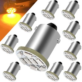 HAISECA 10pcs DC6-24V BA9S LED Bulbs Amber,8SMD 3014 Chips BA9 1895 1891 53 57 47 756 1847 Light for Wedge Pinball Machine/Car/Truck.