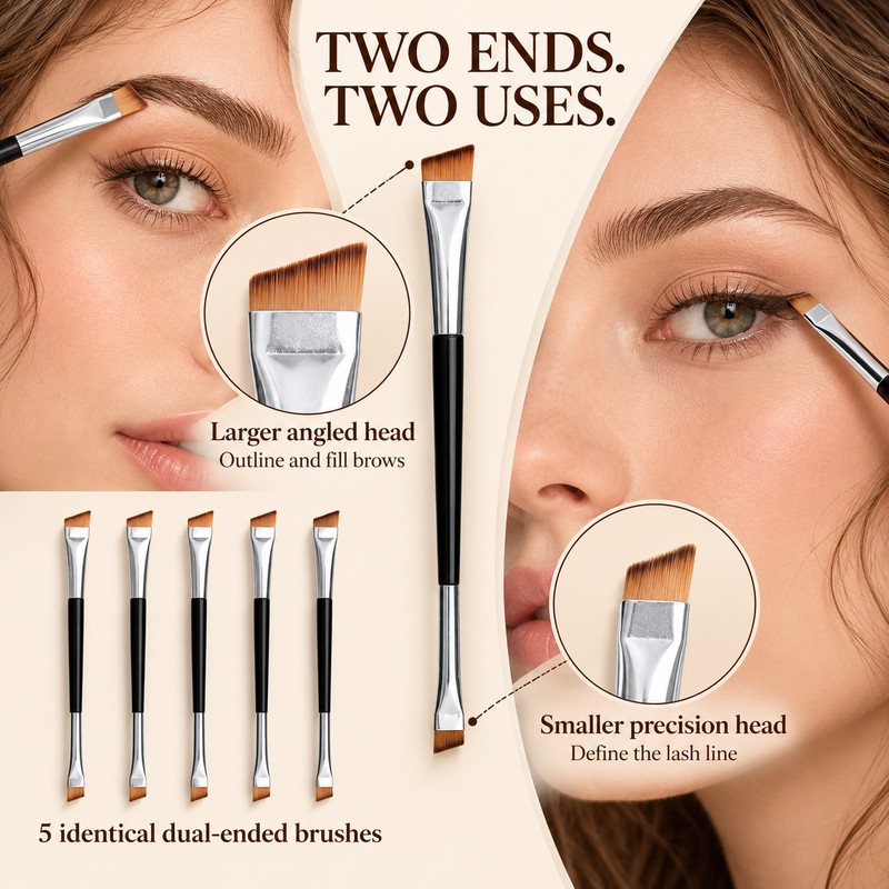 Professional Eyebrow Brush Eyeliner Angled Flat Head Blade Eye Liner
