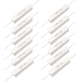 AnRui 10W 0.5 Ohm Cement Resistor 5% Axial Lead Wire Ceramic, 12Pcs