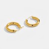 KASFREE Titanium Huggie Hoop Earrings for Women Gold Chunky Hoop