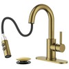 FORIOUS Brushed Gold Bathroom Faucets for Sink 3 or 1
