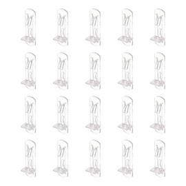 sourcing map 20pcs Cabinet Shelf Clips 5mm/0.2" Self-Locking Polycarbonate Plastic Shelf Support Peg Clips for 16mm Board Furniture Bookcase Wardrobe, Transparent