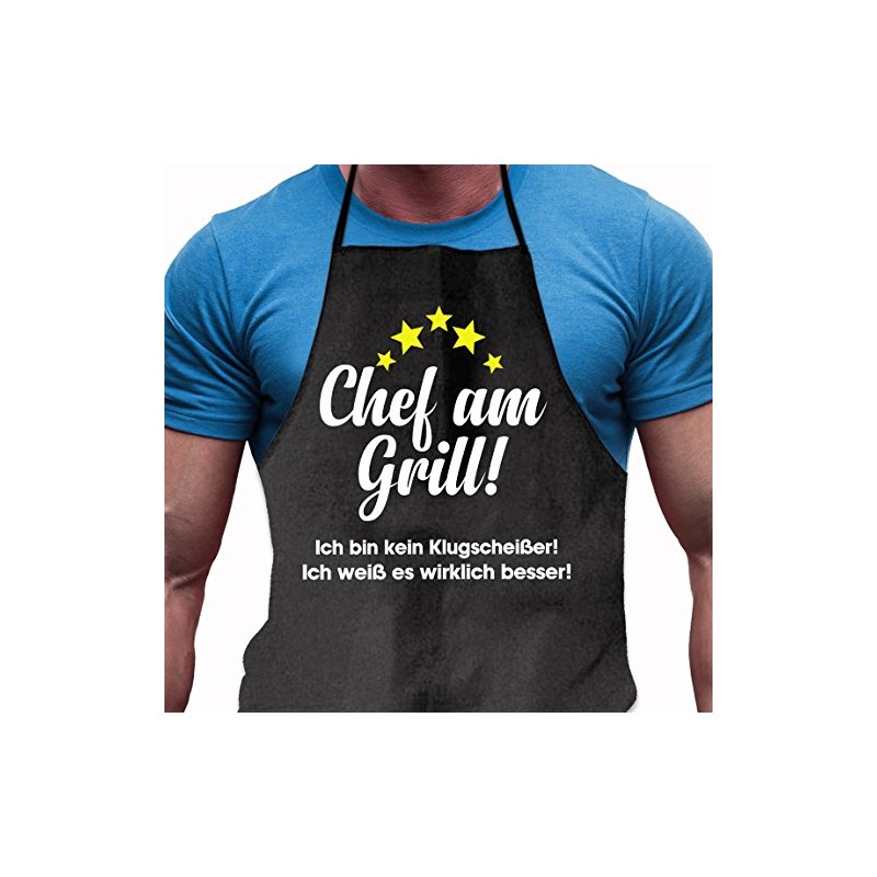 Shirtoo Barbecue Apron Besserwisser - Funny Gift for Men and