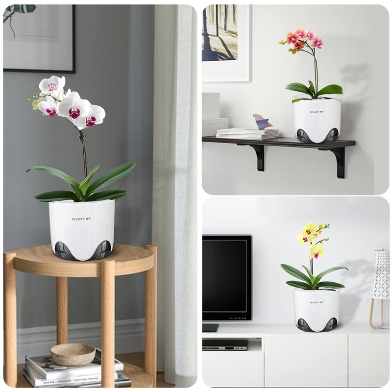 Meshpot 5 inch Orchid Pots with Holes,Set of 2,Double Layer