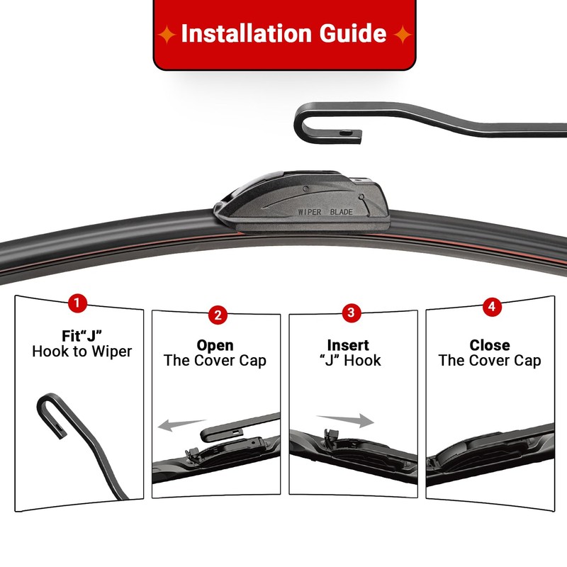 RAINTOK Windshield Wiper Blades Replacement for 2007-2014 Ford Edge Original