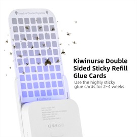Kiwinurse UVA Fly Insect Trap Refills Glue Cards for UVLA1001 Indoor, Catch Gnats, House & Fruit Flies - 5Pack, Double Sided Sticky