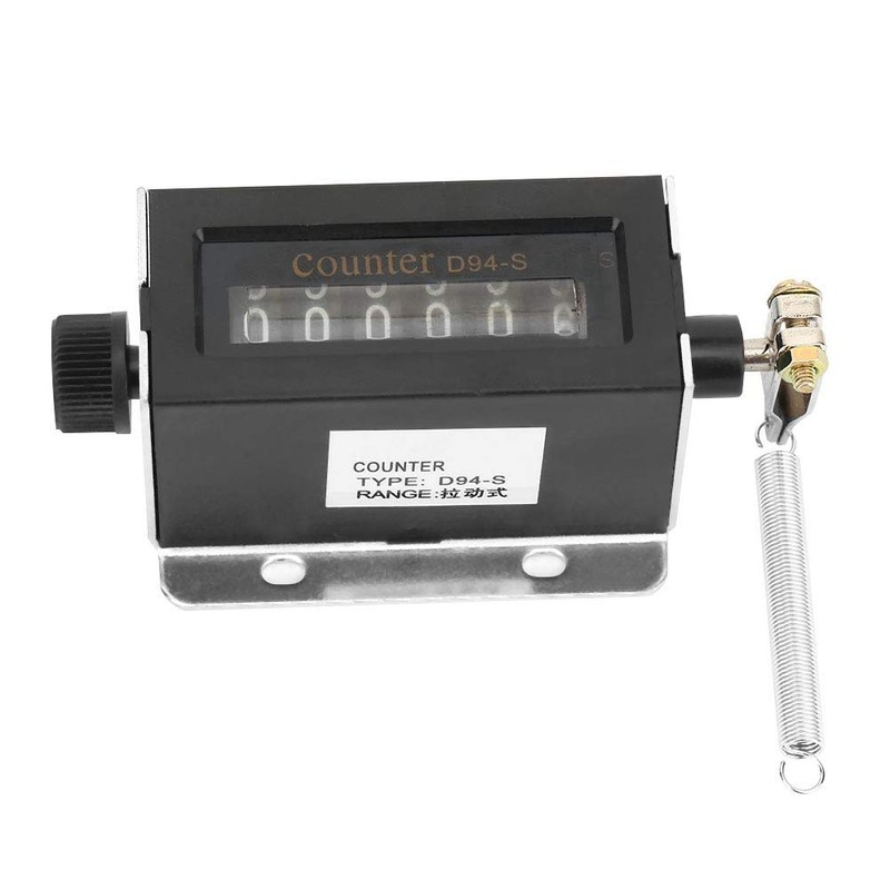 Digits Manual Tally Counter,D94-S 6 Digit Resettable Mechanical Pulling Counter