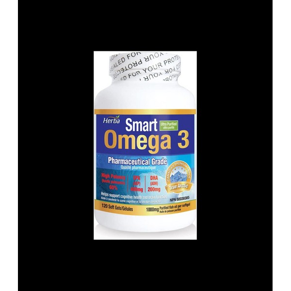 Herba Health Smart Omega 3 Fish Oil 1000 mg, 120 Softgels