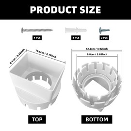 Gutter Downspout Adapter to Drain Pipe with Straps, 3" x 4" Inch Square Rain Gutter to Drain Pipe Adapter, Fits 3" or 4" Inch Outdoor PVC Drain Pipe or Corrugated Landscape