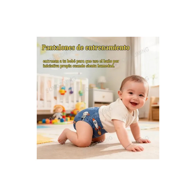 8pzs Pañales Entrenadores Reutilizables Ecológico Algodón